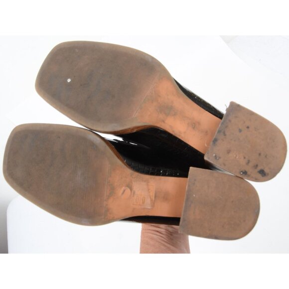 Urban Outfitters Lucy Croc Shiney Slip-on Faux Leather Loafer Block Heel Size 7 - Picture 11 of 14